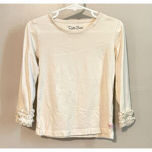 Ruffle Butts Icing Ruffle Top | Ivory Long Sleeve ( off-white) | 3T